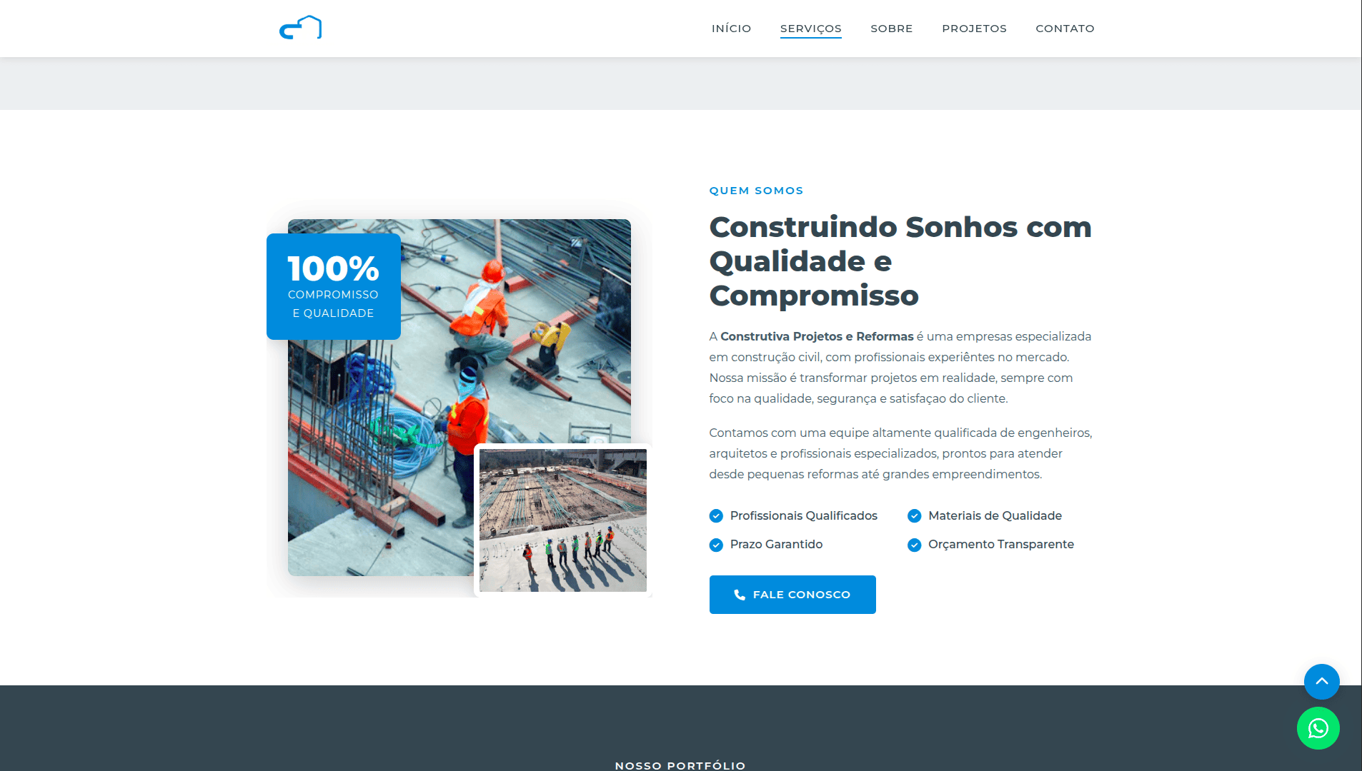 Landing Page Construtiva Projetos e Reformas thumbnail 2