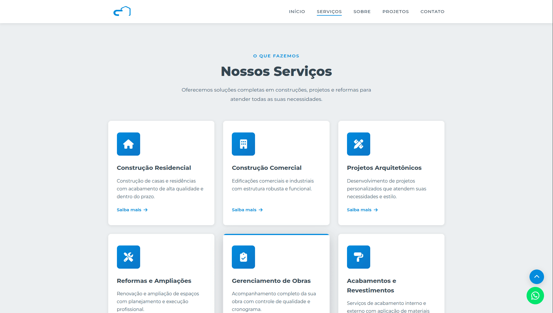 Landing Page Construtiva Projetos e Reformas thumbnail 3