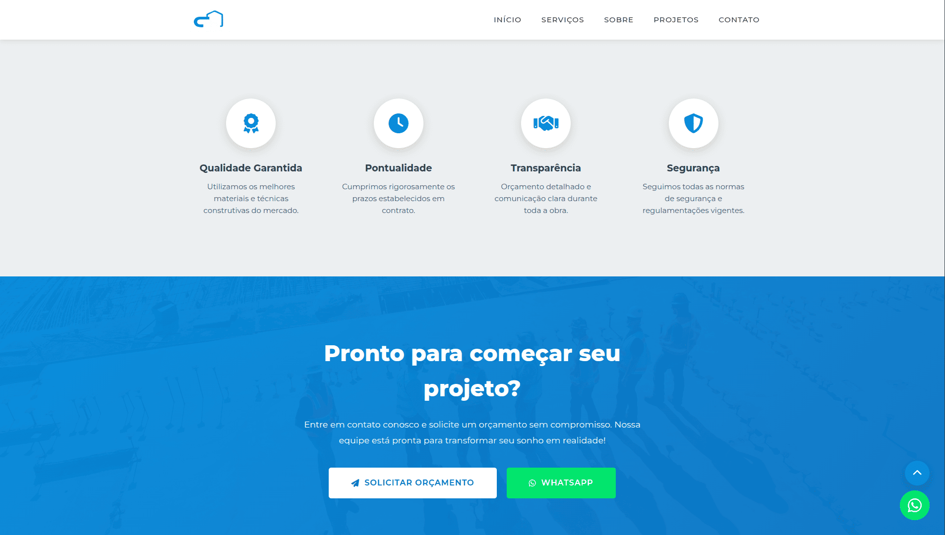 Landing Page Construtiva Projetos e Reformas thumbnail 5