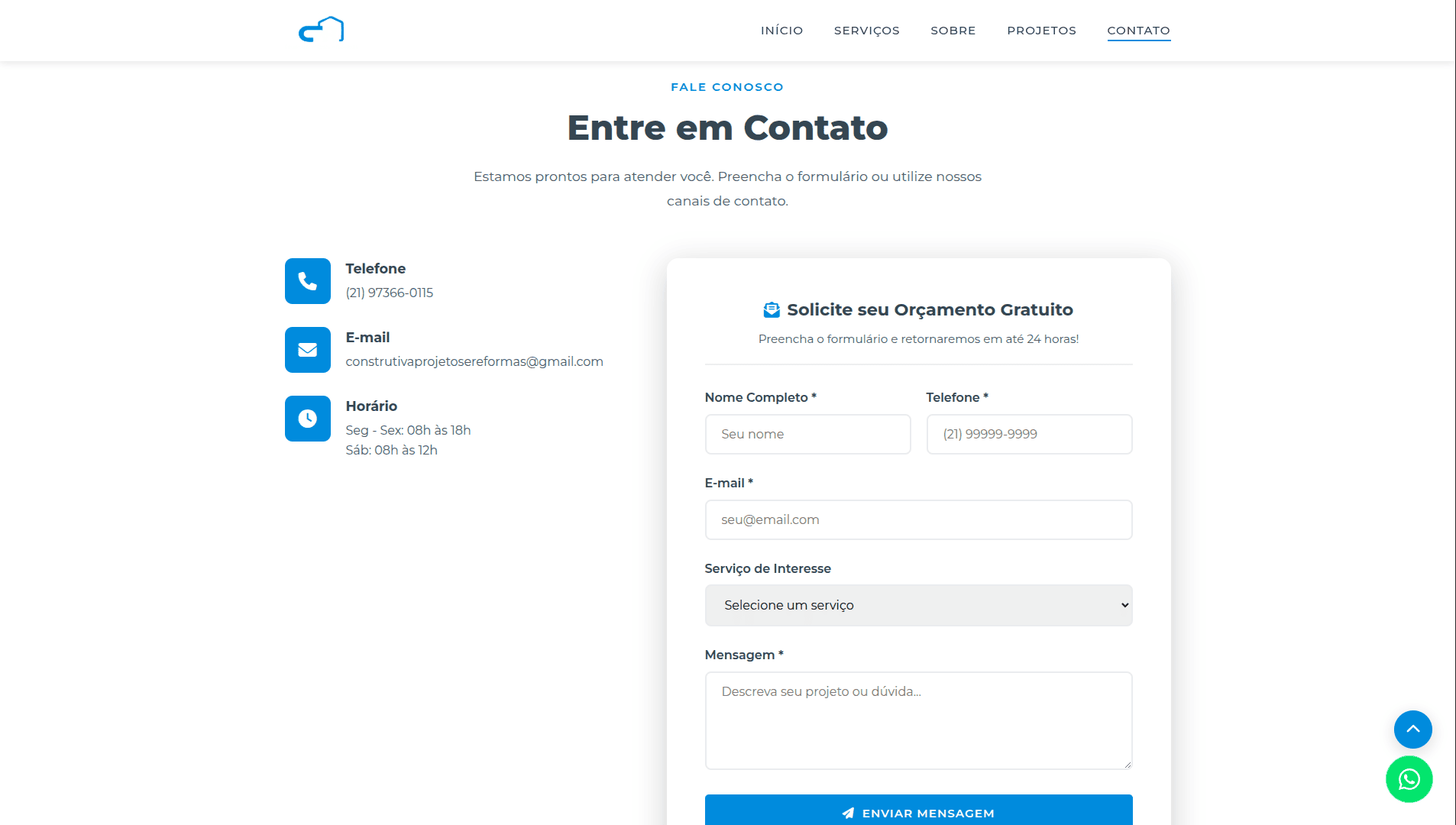Landing Page Construtiva Projetos e Reformas thumbnail 6