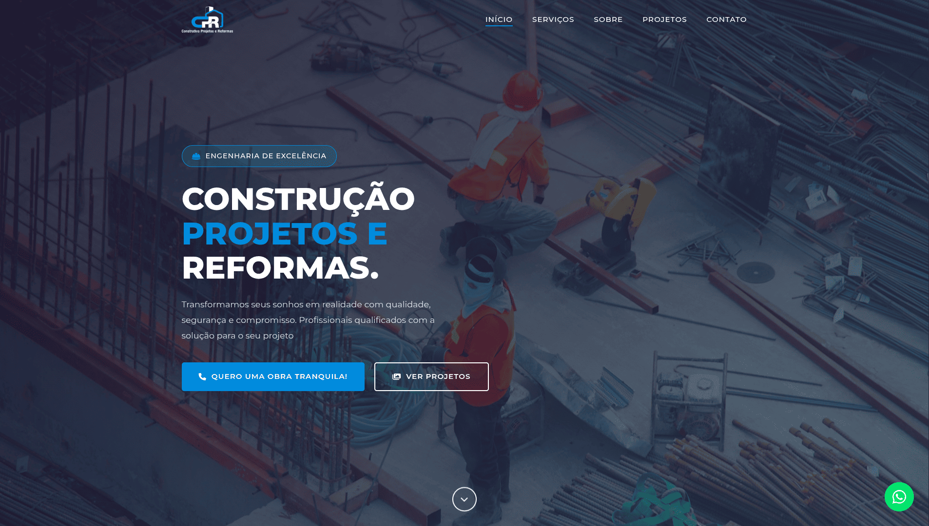 Landing Page Construtiva Projetos e Reformas